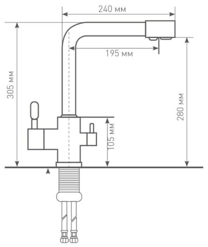 Смеситель для мойки Zigmund & Shtain ZS 1300 нержавеющая сталь