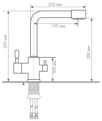Смеситель для мойки Zigmund &amp; Shtain ZS 1300 нержавеющая сталь