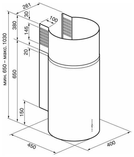 Кухонная вытяжка KRONA TETIS 400 INOX 4P