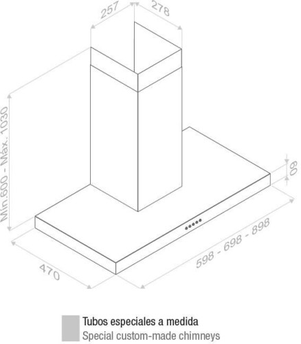 Кухонная вытяжка PANDO P 823 90 IX V 850 SEC