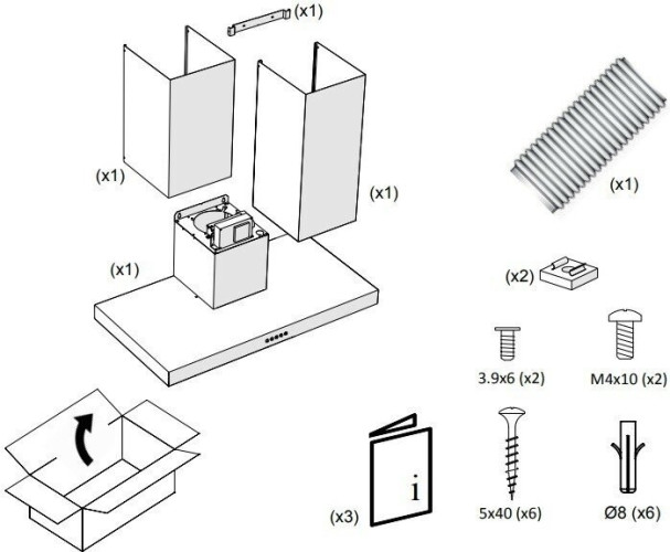 Кухонная вытяжка PANDO P 823 90 IX V 850 SEC