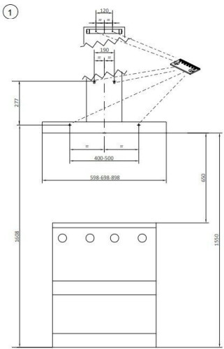 Кухонная вытяжка PANDO P 823 90 IX V 850 SEC