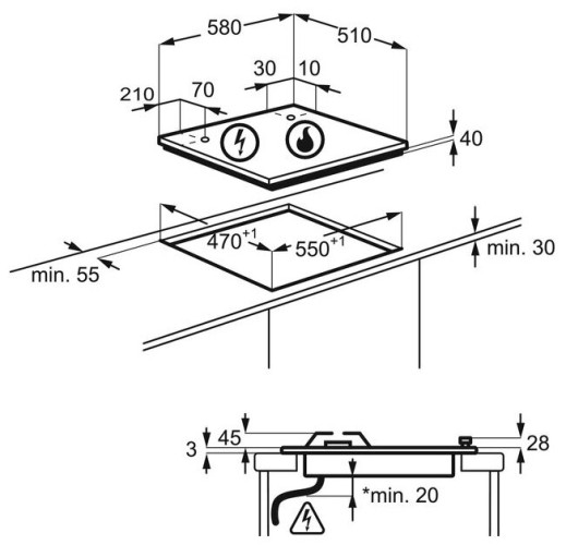 Газовая варочная панель Electrolux KGG 6407 K