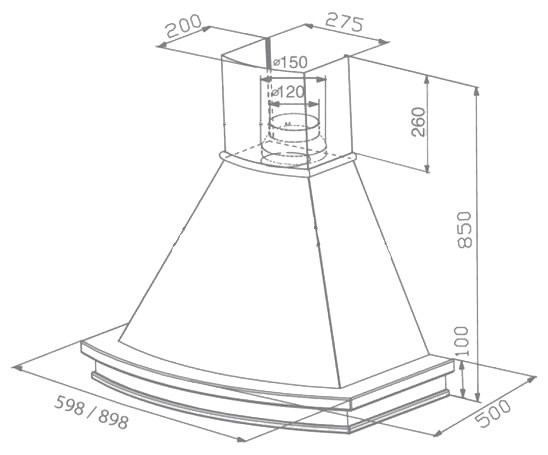 Кухонная вытяжка Faber Trendy WB A 90 C/F