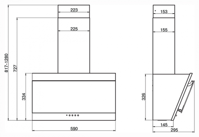 Кухонная вытяжка Elikor Сапфир 60П-430-К3Д черная