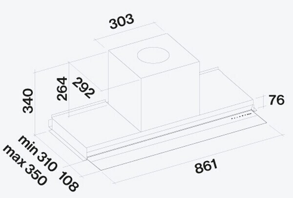 Встраиваемая вытяжка Falmec Virgola No-Drop Touch 90