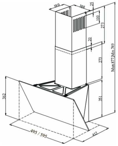 Кухонная вытяжка Monsher NOVA 60 Noir