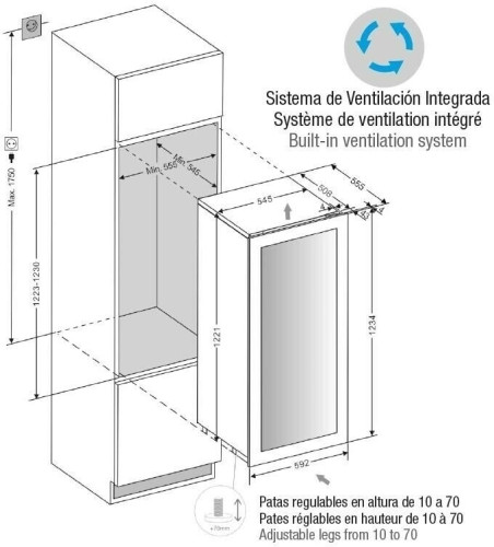 Винный шкаф PANDO PVMAVP 124 70XR