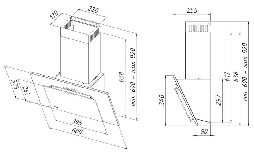 Кухонная вытяжка АКРО Nero eco line WK 4 60 BK