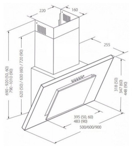 Кухонная вытяжка АКРО Nero eco line WK 4 60 BK