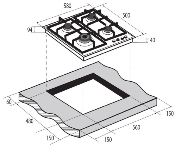 Газовая варочная панель Zugel ZGH601X