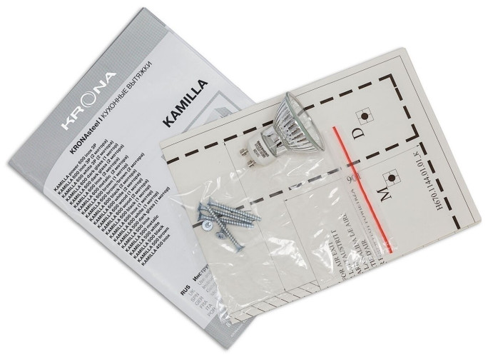 Встраиваемая вытяжка KRONA KAMILLA power 600 inox 3Р