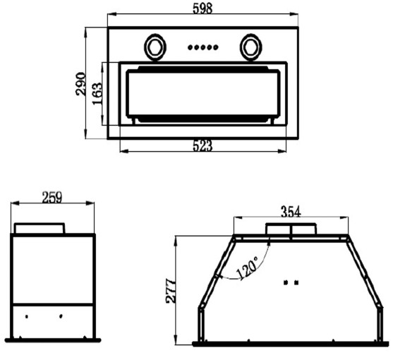 Встраиваемая вытяжка MAUNFELD TRAPEZE 602M черный