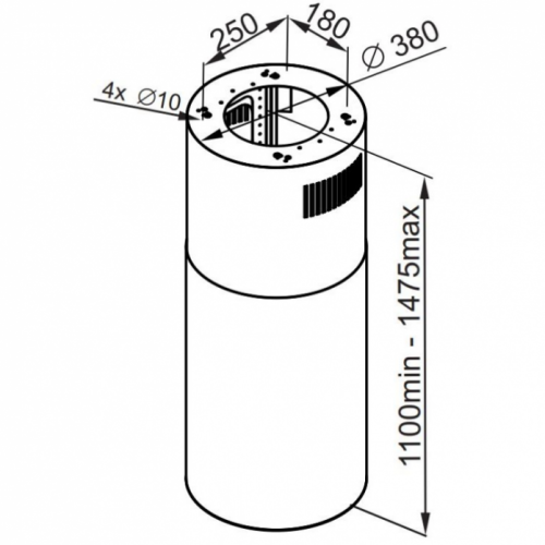 Островная вытяжка Maunfeld Lee Push 39 черная