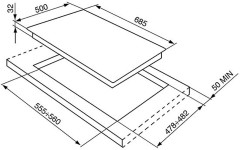 Газовая варочная панель Smeg SRV876RAGH