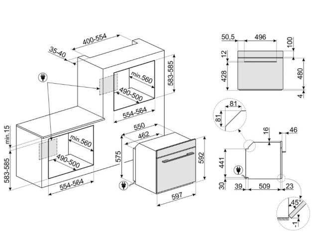 Электрический духовой шкаф Smeg SOP6102S2PS