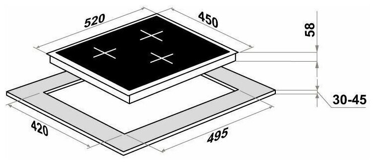 Индукционная варочная панель Maunfeld CVI453BK1