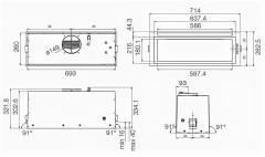 Встраиваемая вытяжка Jet Air PLANE BL MAT F 72
