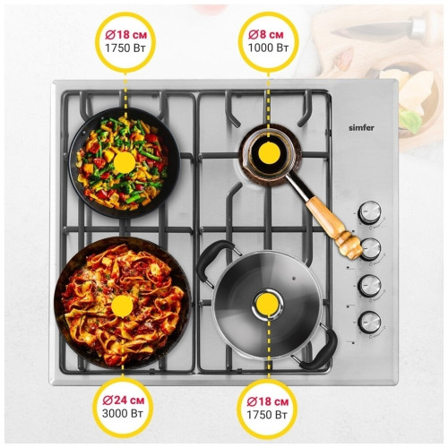 Газовая варочная панель Simfer H 60Q40 M570