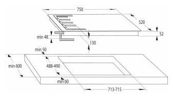 Газовая варочная панель Gorenje GW 751 X