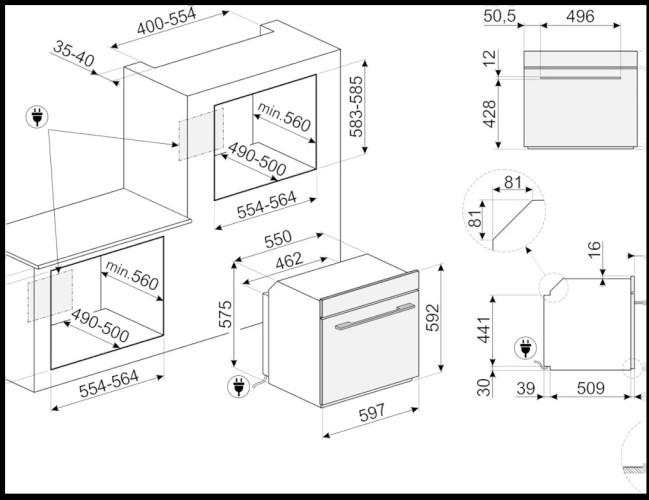 Электрический духовой шкаф Smeg SFP6101TVNO