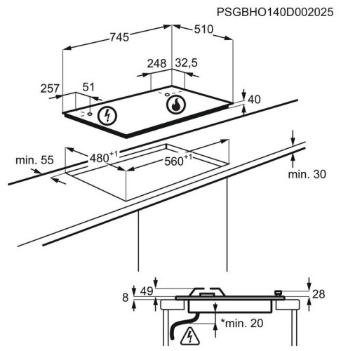 Газовая варочная панель Electrolux GPE 373 NK