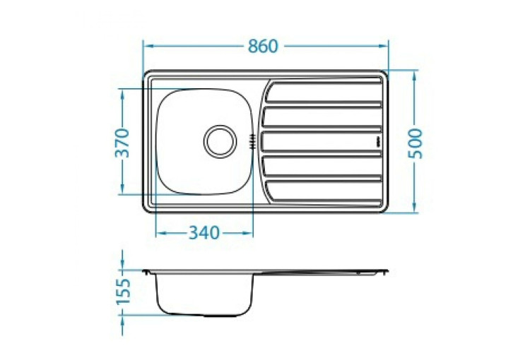 Кухонная мойка Alveus ZOOM 30 NAT-90 1098773