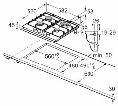Газовая варочная панель Bosch PGH 6B5 B60