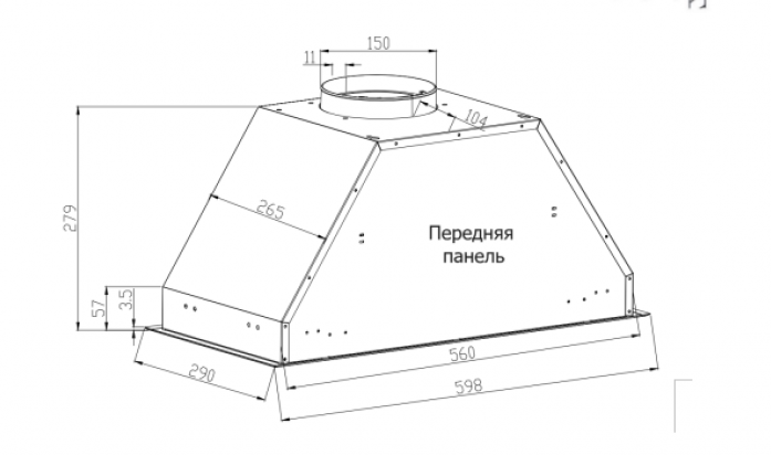 Встраиваемая вытяжка Evelux Himmel 60 BG
