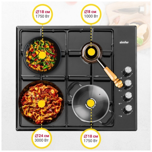 Газовая варочная панель Simfer H 60Q40 M400