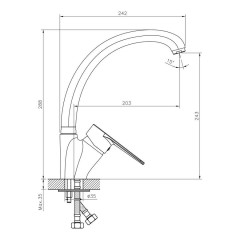 Смеситель для кухни Decoroom DR72021 хром