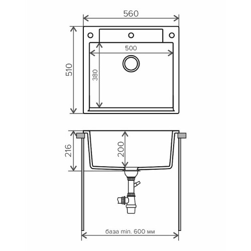 Кухонная мойка Polygran Argo-560 №302 песочная