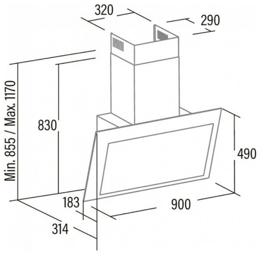 Кухонная вытяжка Cata Thalassa 900 XGBK F