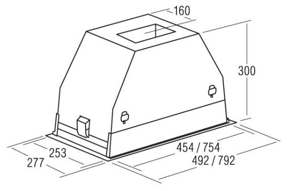 Встраиваемая вытяжка Cata GC Dual 45 XGWH D