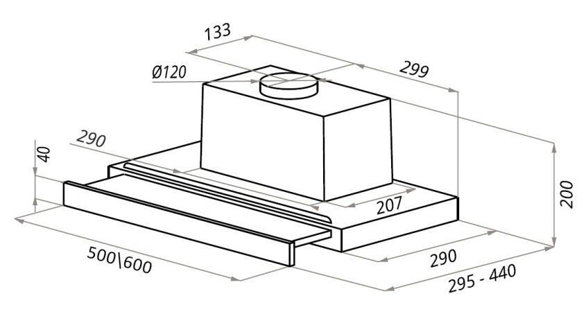 Встраиваемая вытяжка Ciarko Turbo 50 IX