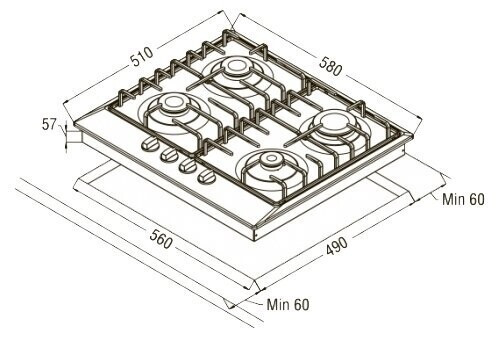 Газовая варочная панель Schaub Lorenz SLK GW6220