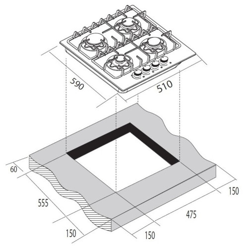 Газовая варочная панель Zugel ZGC308B