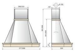 Кухонная вытяжка Elikor Камин Грань 60П 650 П3Л бежевый без обрамления