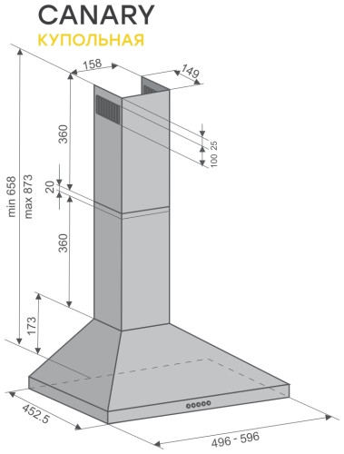 Кухонная вытяжка Konigin Canary 60
