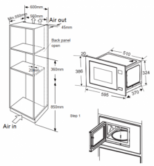 Встраиваемая микроволновая печь Meferi MMO6025IX Power