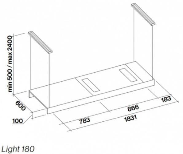 Островная вытяжка Falmec LIGHT 180 BLACK CLTI80.E0P2 NRSN451F