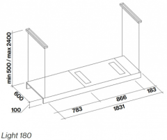 Островная вытяжка Falmec LIGHT 180 BLACK CLTI80.E0P2 NRSN451F