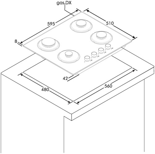 Газовая варочная панель Candy CVG6BR4WPB