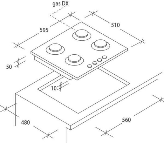 Газовая варочная панель Candy CVG6BR4WPB