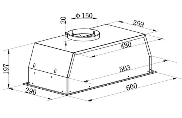 Встраиваемая вытяжка MAUNFELD THAMES 603PM нержавеющая сталь