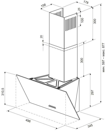 Кухонная вытяжка Krona Jina 500 PB белый