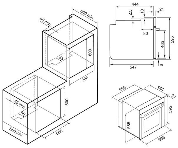 Электрический духовой шкаф Krona Quendel 60 BL S