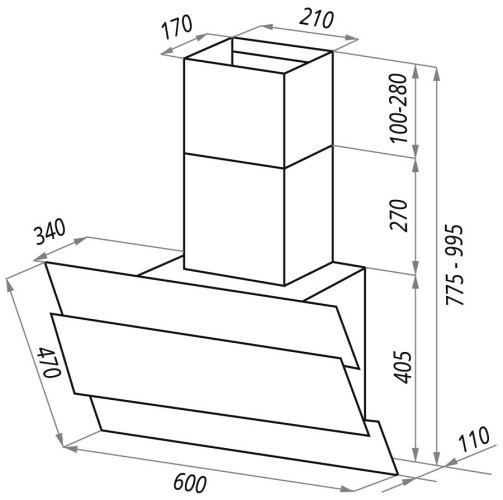 Кухонная вытяжка Maunfeld Tower Lux 60 белый