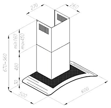 Кухонная вытяжка Konigin Vela 60