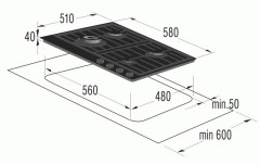 Газовая варочная панель Gorenje GKTG 6 SY2B